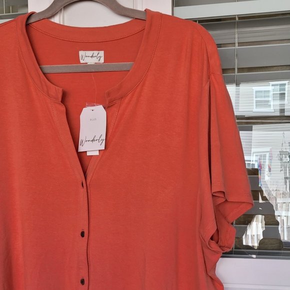 Wonderly button down julianna crepe top in size 4X - Picture 3 of 8